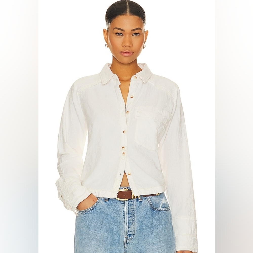 x We The Free Classic Oxford Top in Ivory Combo